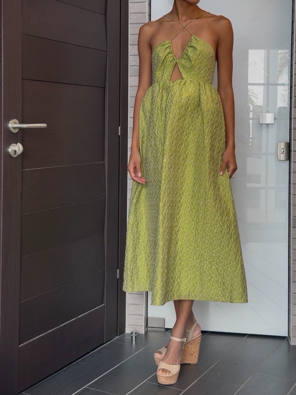 ASOS Yellow Ruched Sundress Spaghetti Strap - Picture 8 of 12